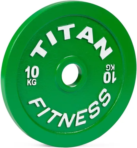 Vista 11 de Titan Fitness Olympic Calibrated Steel Powerlifting Plates, Machine Precision Steel Discs