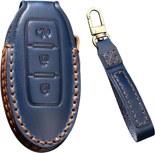 Vista 10 de ontto Funda para llavero con llavero de cuero protector para llaves compatible con Nissan Murano Pathfinder