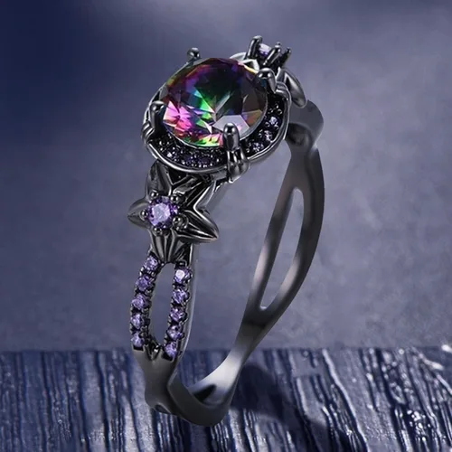Vista 6 de Anillos para parejas, anillos de diamantes de imitación de moda para mujer, búho, boda, compromiso, joyería de regalo