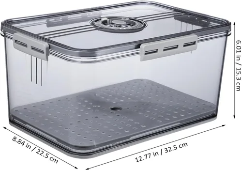 Vista 2 de Hemoton Contenedor de alimentos frescos con temporizador, caja de almacenamiento de alimentos transparente para frutas y panes, organizador de gran