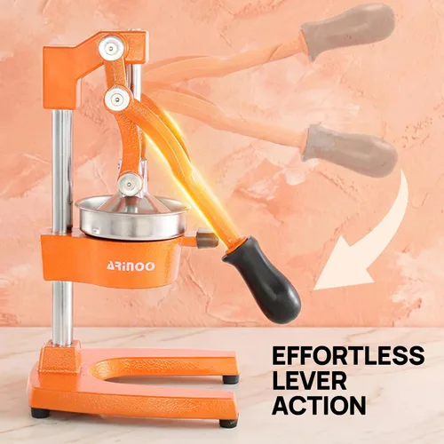 Vista 3 de Exprimidor de cítricos de hierro fundido de cocina, exprimidor manual de naranja, exprimidor de encimera resistente para limón, naranja, fácil