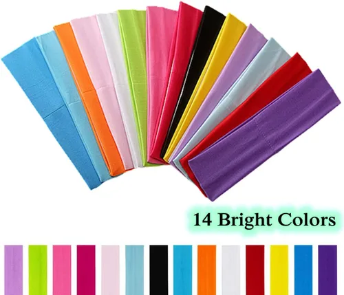 Vista 5 de 14 diademas de yoga, coloridas diademas deportivas de algodón, banda elástica de moda para mujeres, hombres, niñas, deportes, pilates, fitness