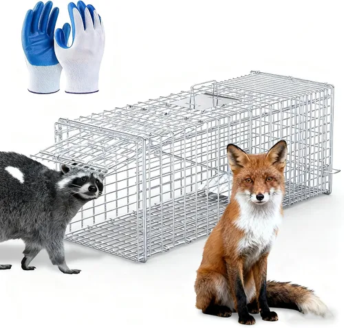 Vista 12 de Trampa de animales vivos plegable jaula humana trampa atrapa