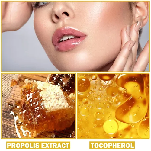 Vista 6 de 3 piezas de bálsamo labial de abeja, pote de miel, miel fresa manzana, mascarilla labial para dormir, bálsamo labial de abeja hidratante sedoso