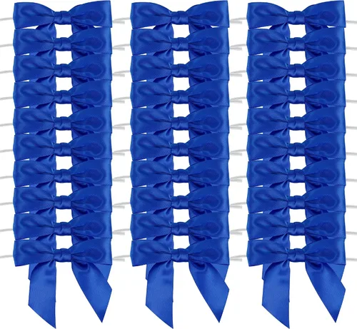 Vista 10 de AIMUDI Lazos negros para envolver regalos, lazos pequeños de satén de 3.5 pulgadas, lazos de cinta negra para manualidades, bolsas de golosinas