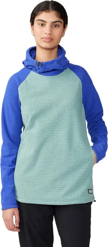 Vista 6 de Mountain Hardwear Sudadera con capucha Summit Grid para mujer, color verde liquenestampado azul, talla XL