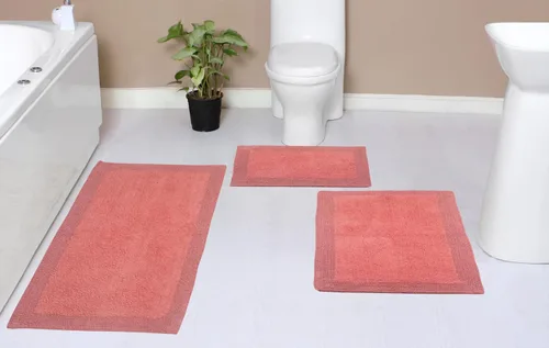 Vista 82 de Home Weavers Luxury Collection 100% Cotton Reversible Bathroom Rugs Set, Washable Rug, Soft Cotton Extra Soft and Absorbent Bath Rug, Kitchen Mat, 2