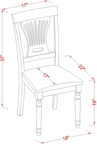 Vista 3 de East West Furniture PVC-WHI-C Plainville - Sillas de comedor para cocina, sillas tapizadas de madera maciza de tela de lino, juego de 2, suero