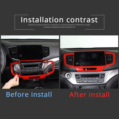 Vista 4 de Marco del Panel de Navegación del Tablero para Honda Pilot 2019-2022/ Ridgeline 2021-2023/ Passport 2019-2023, Material ABS Accesorios de Moldura