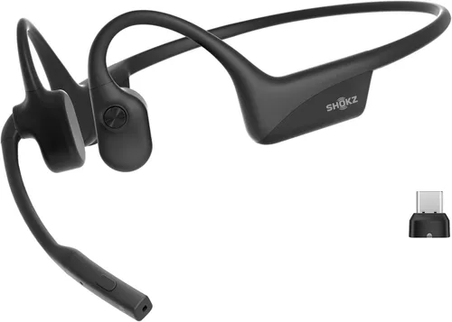 Vista 12 de SHOKZ OpenComm2 UC 2025 - Auriculares inalámbricos para computadora de oreja abierta con micrófono Boom, auriculares estéreo Bluetooth de conducción