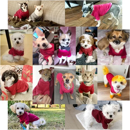 Vista 3 de Ropa para Perros Suéter para Perros Ropa Suave para Cachorros Ropa de Invierno Suéteres para Cachorros Atuendo Cálido para Perros Pequeños XXS XS