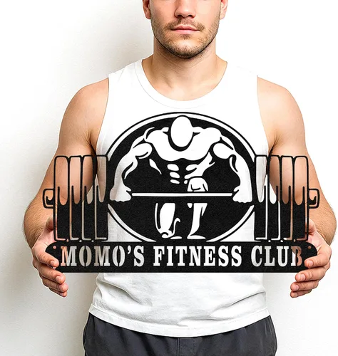 Vista 13 de Cartel de metal personalizado para gimnasio con nombre, arte de pared para sala de entrenamiento en casa, garaje, espacio de fitness, decoración