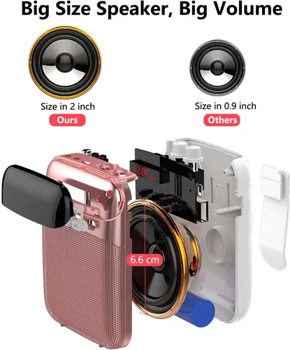 Vista 2 de Kinizuxi Amplificador de Voz Portátil para Profesores, Amplificador Personal de 2400mAh con Auriculares para Hablar, Sistema PA Recargable