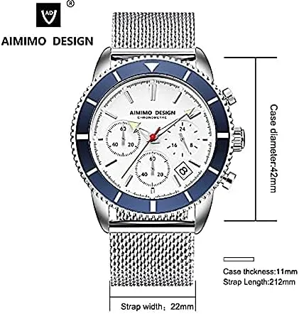 Vista 6 de TIME WARRIOR Relojes Aimimo 2021 de cuarzo elegante para hombre, analógico, Oro, Movimiento de cuarzo