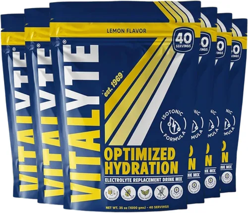 Vista 26 de Polvo para preparar bebida natural de electrolitos, libre de gluten, contenedor con 80 porciones, marca Vitalyte, cítrico (Cool Citrus)