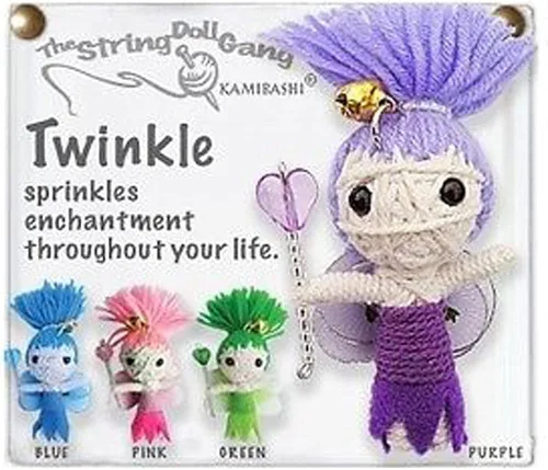 Vista 2 de Kamibashi Twinkle the Fairy Original String Doll Gang Llavero Clip, Beige Bronceado