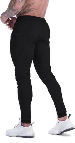 Vista 7 de MAIKANONG Pantalones deportivos ajustados para hombre, pantalones de entrenamiento para gimnasio, correr, atletismo, casual