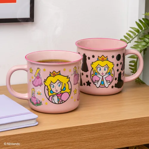 Vista 2 de Paladone Super Mario Princess - Taza de café de cerámica rosa con licencia oficial de Nintendo para bebidas calientes, regalo para jugadores