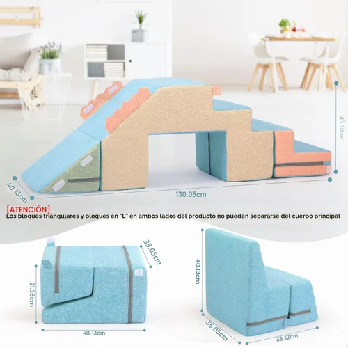Vista 3 de Asweets 4 en 1 bloques de espuma para escalar para niños pequeños, juguetes de escalada y gateo suaves para interiores para la creatividad e