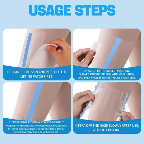 Vista 6 de 30 Pcs Thigh Lift Tape for Loose Skin, Transparent Anti Friction Patch, Invisible Lift and Glow Patches Body,Sweatproof Protection Patches for