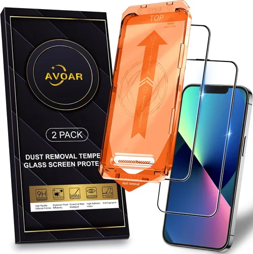 Vista 13 de Paquete de 2 protectores de pantalla de privacidad para iPhone 13 Pro Max /14 Plus [kit de alineación automática] vidrio templado, protección