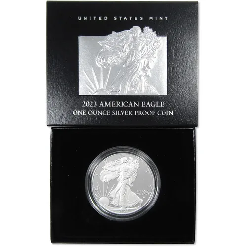 Vista 4 de 2023 W American Silver Eagle Bullion Proof $1 Moneda OGP COA SKU: OPC99