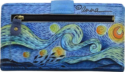Vista 2 de Anna by Anuschka Cartera de cuero genuino pintada a mano para mujer