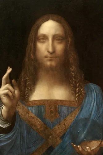 Vista 12 de ART Impresión artística de Salvator Mundi sobre marco negro por Leonardo Da Vinci, 16 x 22 pulgadas