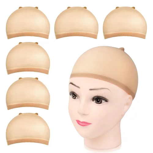 Vista 8 de MORGLES Gorra de malla para peluca, 6 piezas de red de malla para mujer, tejido antideslizante, red de pelo de extremo cerrado