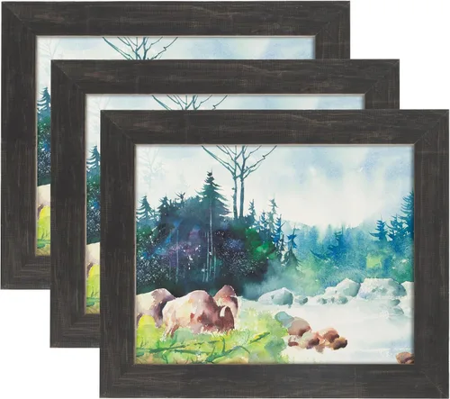 Vista 16 de Millbrook Collection - Portarretratos de madera country chic, paquete de 3, 8 x 10 pulgadas, color rojo Alabama, estrecho, molduras de madera maciza