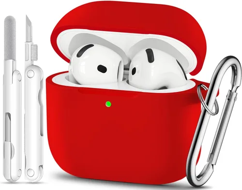 Vista 11 de Funda para AirPods Pro, funda de silicona suave compatible con Airpods Pro de 2ª/1ª generación para mujeres y niñas, con kit de limpieza y llavero 1