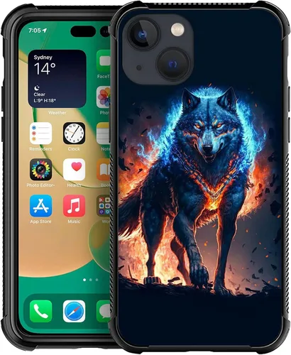 Vista 12 de ZHEGAILIAN Funda compatible con iPhone 14, fundas de caballo de baile de cristal de colores, parte trasera de vidrio templado+funda protectora