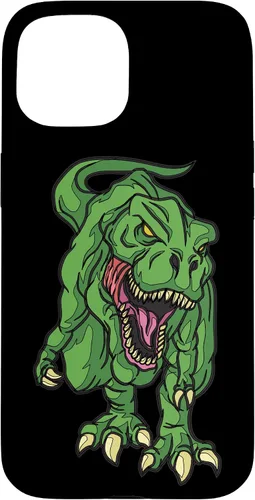 Vista 6 de iPhone 16 Green Dinosaur Illustration For Kids Cartoon Dino Case