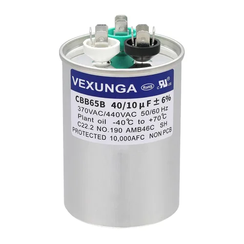 Vista 54 de VEXUNGA Capacitor Dual de Arranque Redondo A/C de 50/5 uF 50+5 MFD 370VAC o 440VAC CBB65 CBB65B Capacitores de Aire Acondicionado para Motor