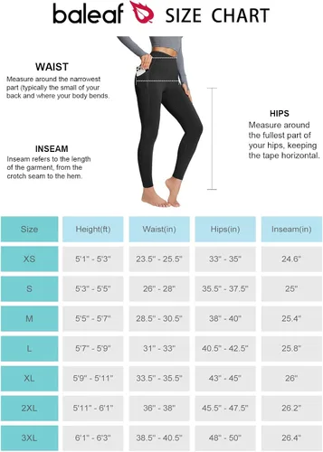 Vista 6 de BALEAF - Leggings de yoga suaves de cintura alta 78 para mujer con bolsillos profundos, pantalones de entrenamiento elásticos cepillados a prueba