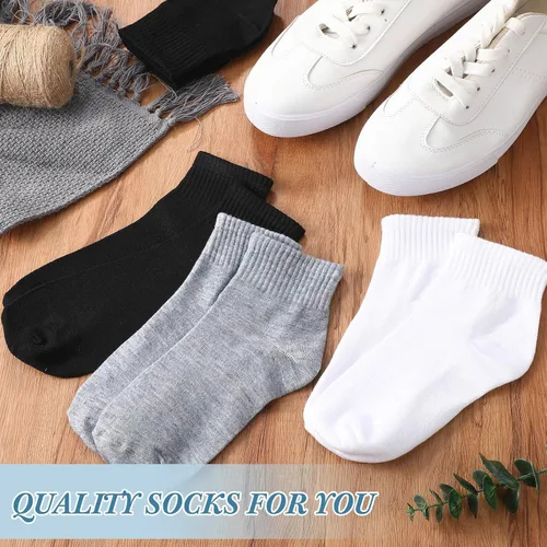 Vista 5 de Tarpop 48 pares de calcetines que absorben la humedad para hombre, calcetines de tobillo de corte bajo para hombre, calcetines atléticos para hombre