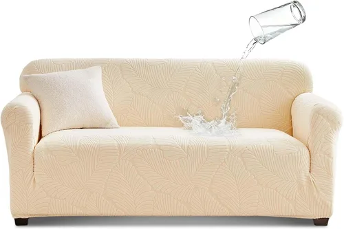 Vista 9 de Tokokimo Funda de sofá biplaza 100% impermeable, protector de muebles a prueba de fugas para niños, mascotas (sofá biplaza, beige) con margen