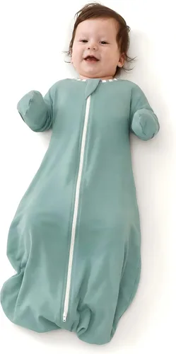 Vista 14 de ZIGJOY Shark-Fin - Manta de transición para recién nacido, 0.5 tog de rayón hecho de bambú, saco de dormir para bebé, manta con cremallera de 2