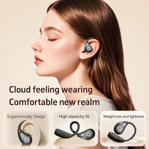 Vista 3 de Auriculares Inalámbricos de Oído Abierto Bluetooth, Auriculares de Conducción Aérea Libres de Dolor con Estuche de Carga de Pantalla Digital LED