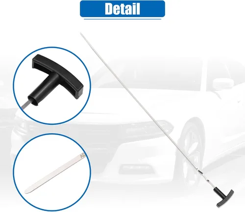 Vista 5 de X AUTOHAUX Barra de medición de nivel de aceite del motor para Ford F-250, F-350, F Super Duty 1994-1996, 10182343/03091114, negro