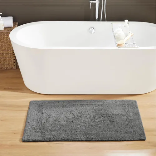 Vista 327 de Better Trends - Juego de 2 alfombras de baño 100% algodón, extra suaves, con borlas, de 17" x 24", alfombra de baño superabsorbente y reversible