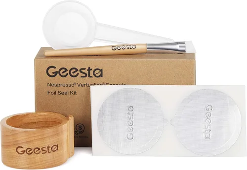 Vista 9 de Kit de recarga de cápsulas de café de fácil sellado para Nespresso Vertuoline con un cepillo, cuchara, soporte de cápsula reutilizable y 80 sellos