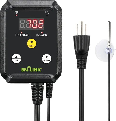 Vista 11 de BN-LINK Juego combinado de tapete térmico de plántulas con controlador de termostato, tapete calefactor de plantas de 10 x 20.75 pulgadas