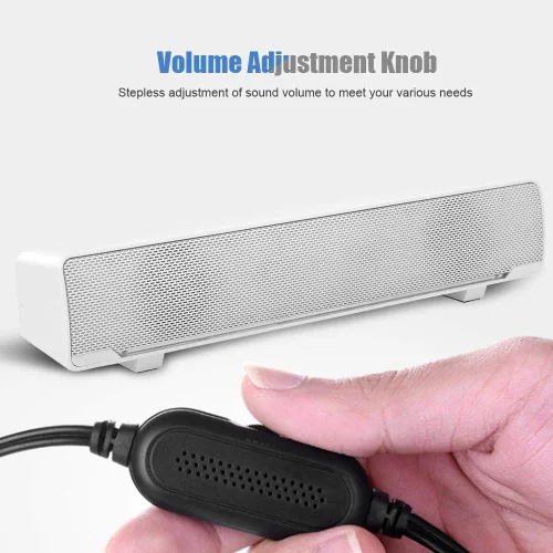 Vista 4 de Barra de sonido, altavoces profesionales de computadora multifunción estéreo envolvente sonido de graves profundos USB con cable