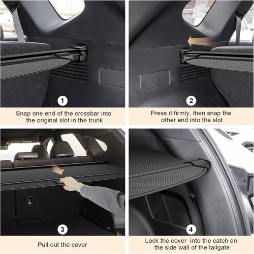 Vista 4 de Octomo Funda de carga retráctil para Hyundai Tucson 2021-2025 (gas e híbrido), cubierta de seguridad para maletero, color negro, compatible