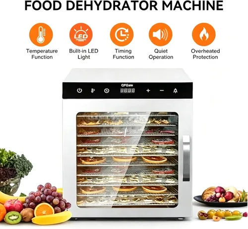 Vista 3 de Large Capacity Fruit Vegetable Dehydrator Electric Jerky Maker 10layer
