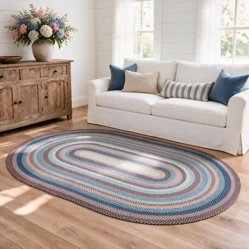 Vista 60 de Homespice Alfombra ovalada trenzada de yute de hoja ámbar, ideal como Hoja de ámbar