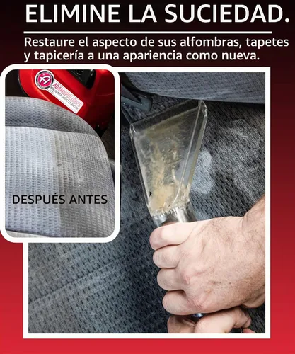 Vista 5 de Adam's Polishes - Extractor de alfombras sin calefacción, poderoso limpiador de manchas y tapicería, herramienta manual transparente, manguera de 15