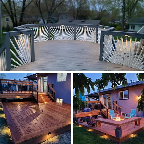 Vista 7 de GKOLED Luces LED de Cubierta de Bajo Voltaje, Luz de Barandilla de Escalón de Paisaje con Chips LED Integrados de 2W, Accesorios de Iluminación