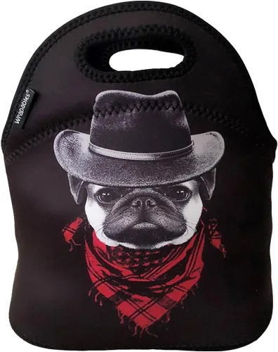 Vista 22 de allydrew Bolsa de almuerzo de neopreno aislada con cremallera para lonchera, plátanos y rayas